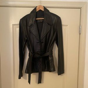 Black leather jacket